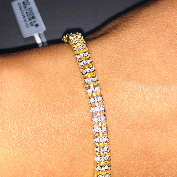 Rea diamond double row men tennis bracelet not CZ not fake unbeatable huge sale - Picture 13 of 13